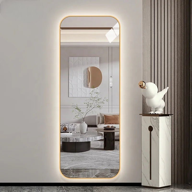 Backlight gold frame rectangular Mirror – SHAGHAF HOME