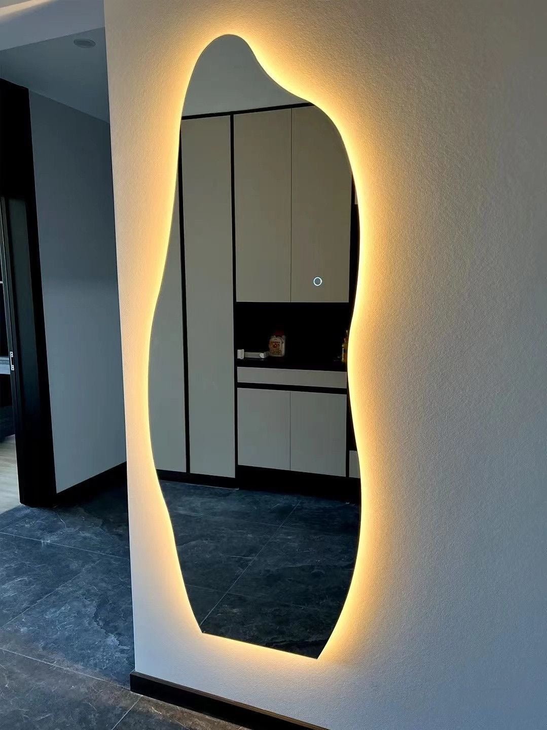 Backlit irregular shape frameless wall Mirror - SHAGHAF HOME