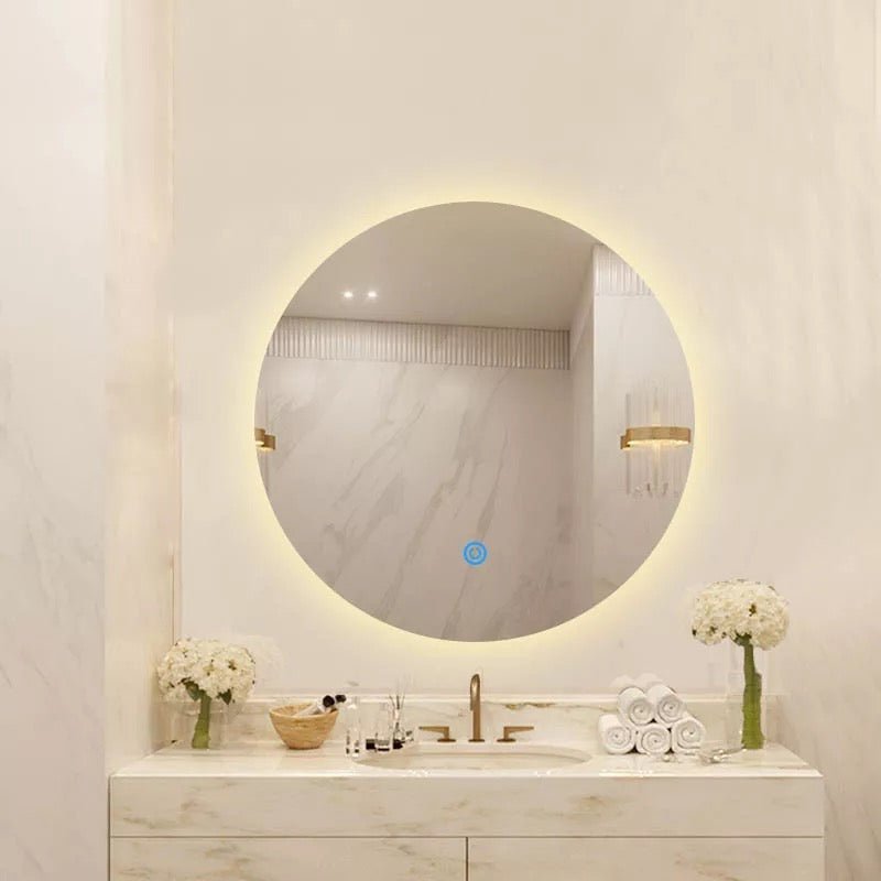 Backlit round wall frameless Mirror - SHAGHAF HOME