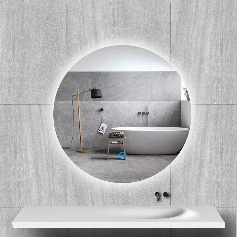 Backlit round wall frameless Mirror - SHAGHAF HOME