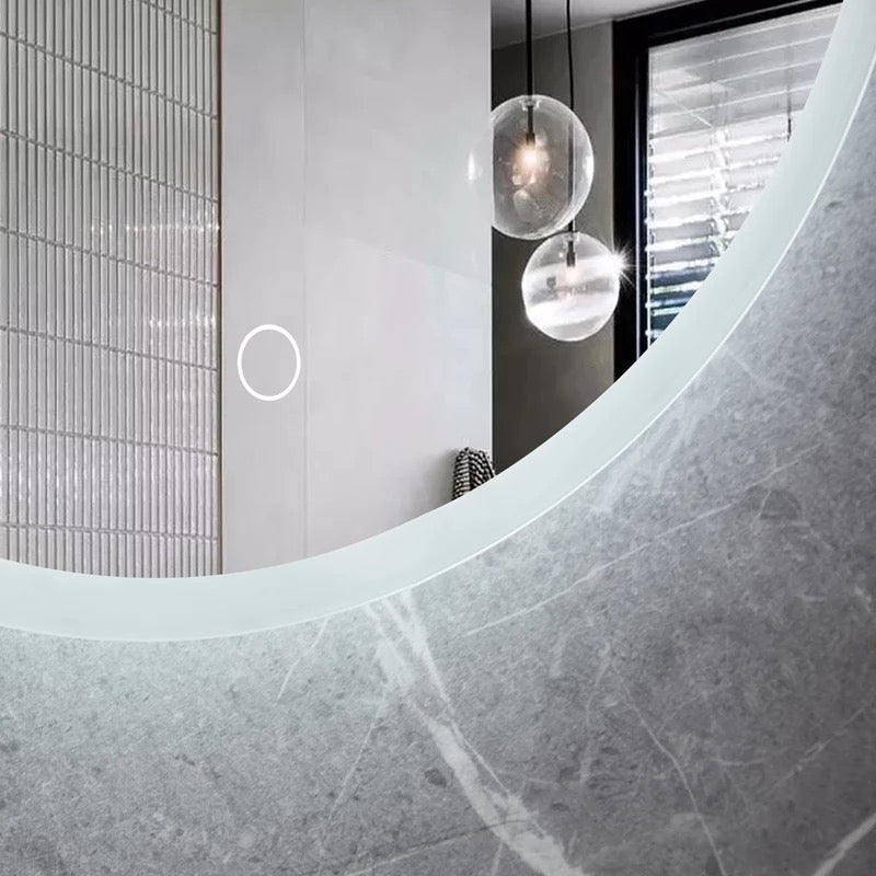Backlit round wall frameless Mirror - SHAGHAF HOME