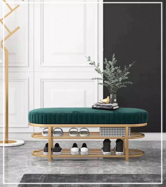 Bench Footstool with shoes shelves - SHAGHAF HOME