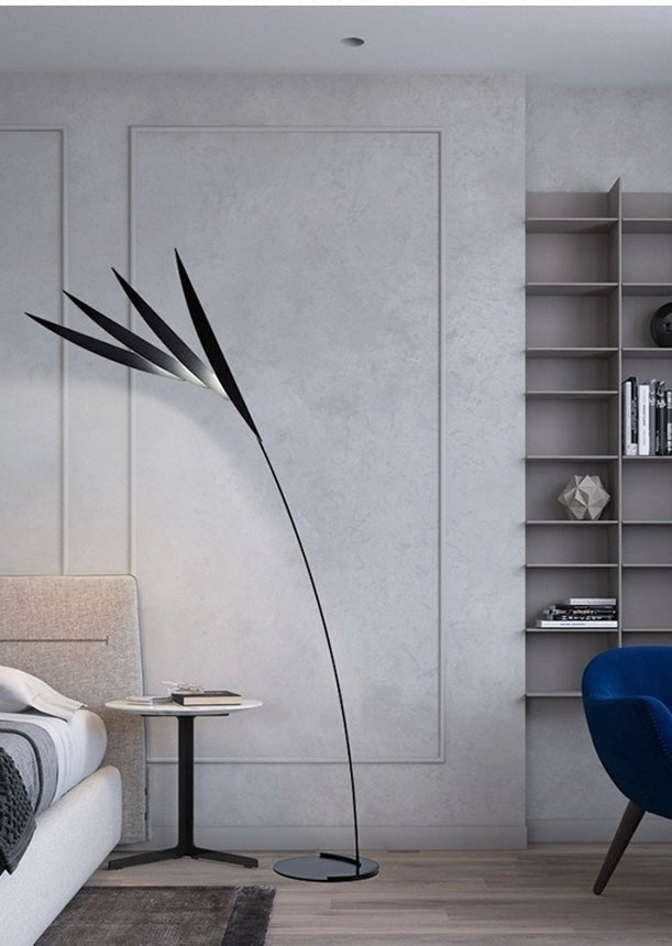 Black leaves large floor lamp - SHAGHAF HOME