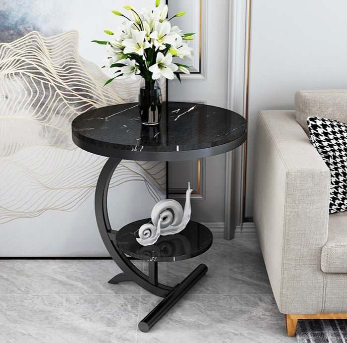 Black marble side table - SHAGHAF HOME