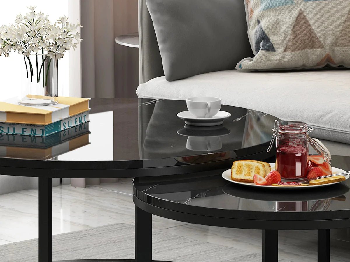 Cornoro marble coffee table set - SHAGHAF HOME