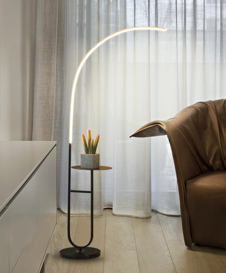 Curve marble table floor lamp - SHAGHAF HOME