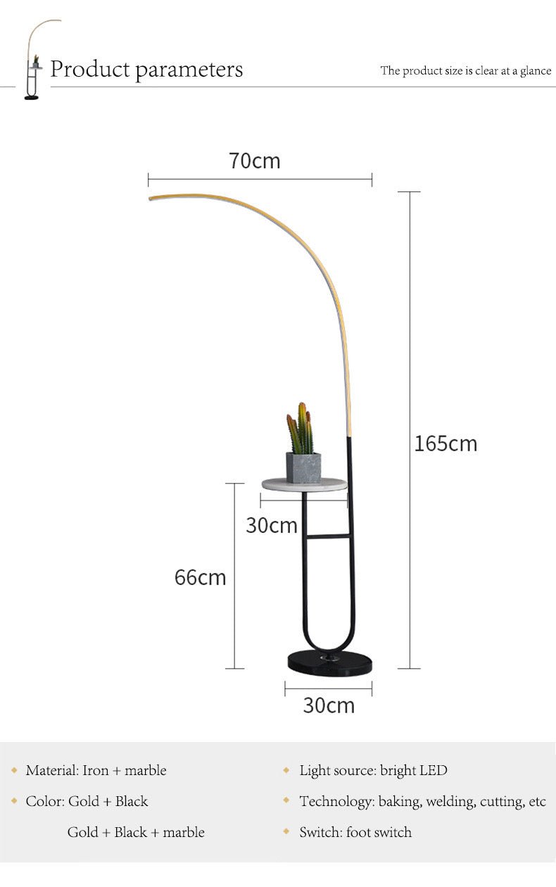 Curve marble table floor lamp - SHAGHAF HOME