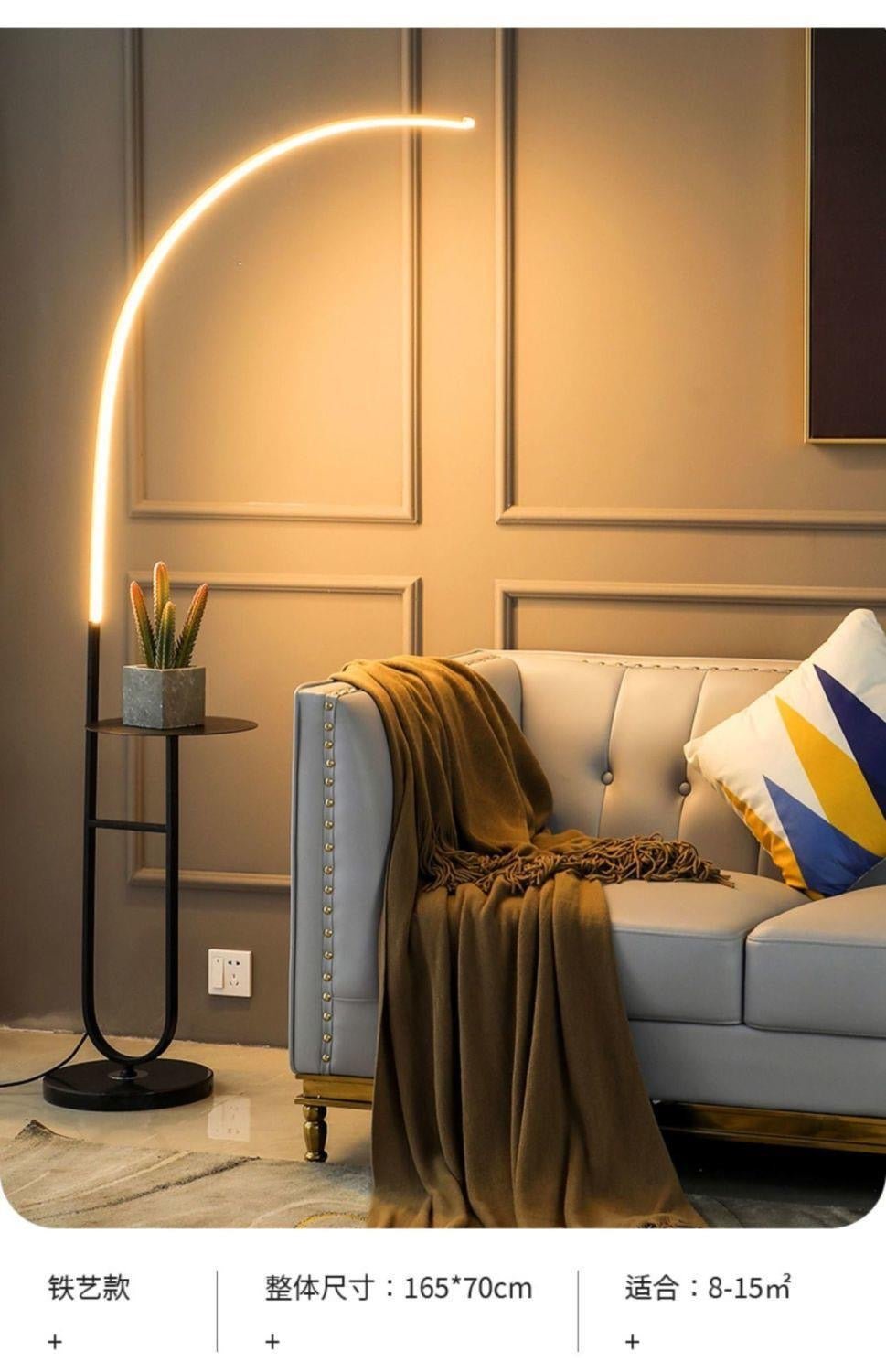 Curve marble table floor lamp - SHAGHAF HOME
