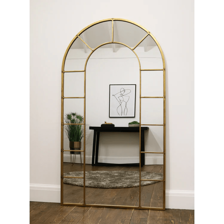 Full Length window arch Mirror (GOLD) - SHAGHAF HOME