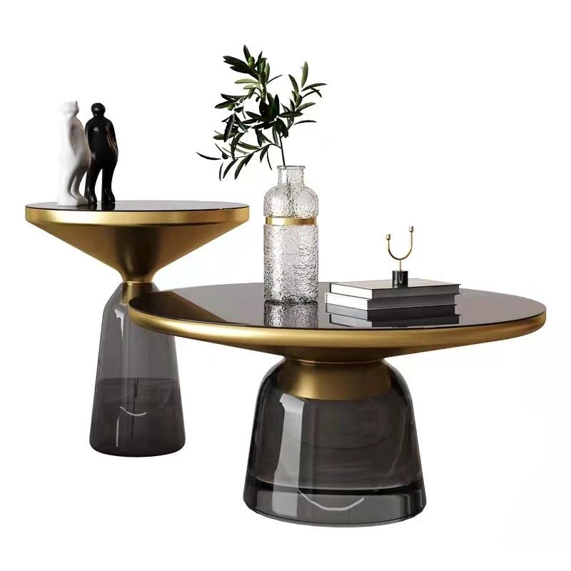 Glass coffee table set - SHAGHAF HOME