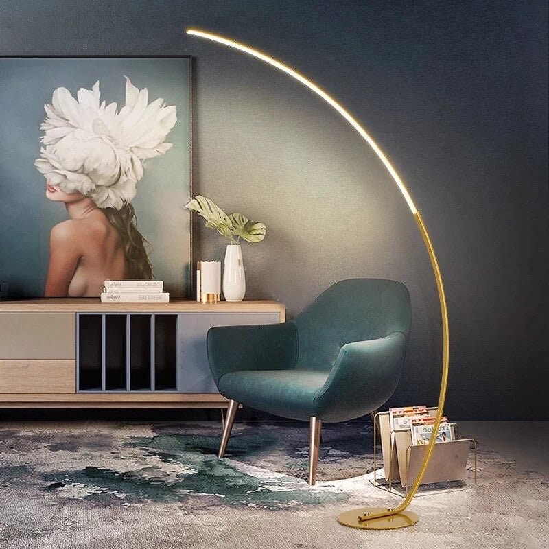 Golden Curvey floor lamp - SHAGHAF HOME