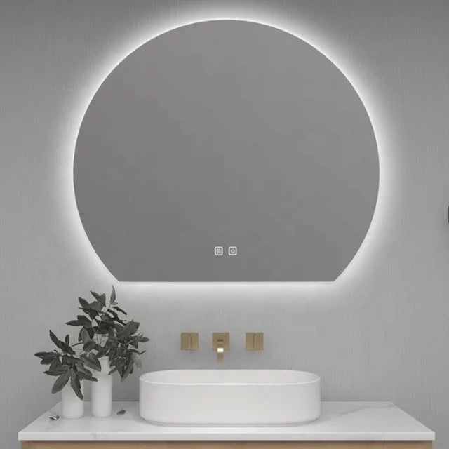 Half Moon Round Led Wall Mirror - SHAGHAF HOME