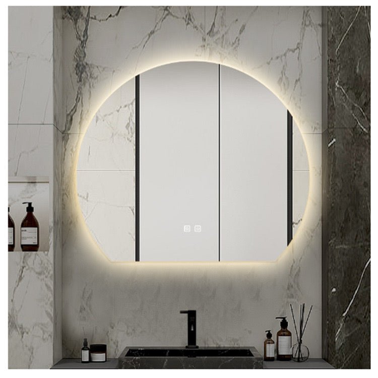 Half Moon Round Led Wall Mirror - SHAGHAF HOME