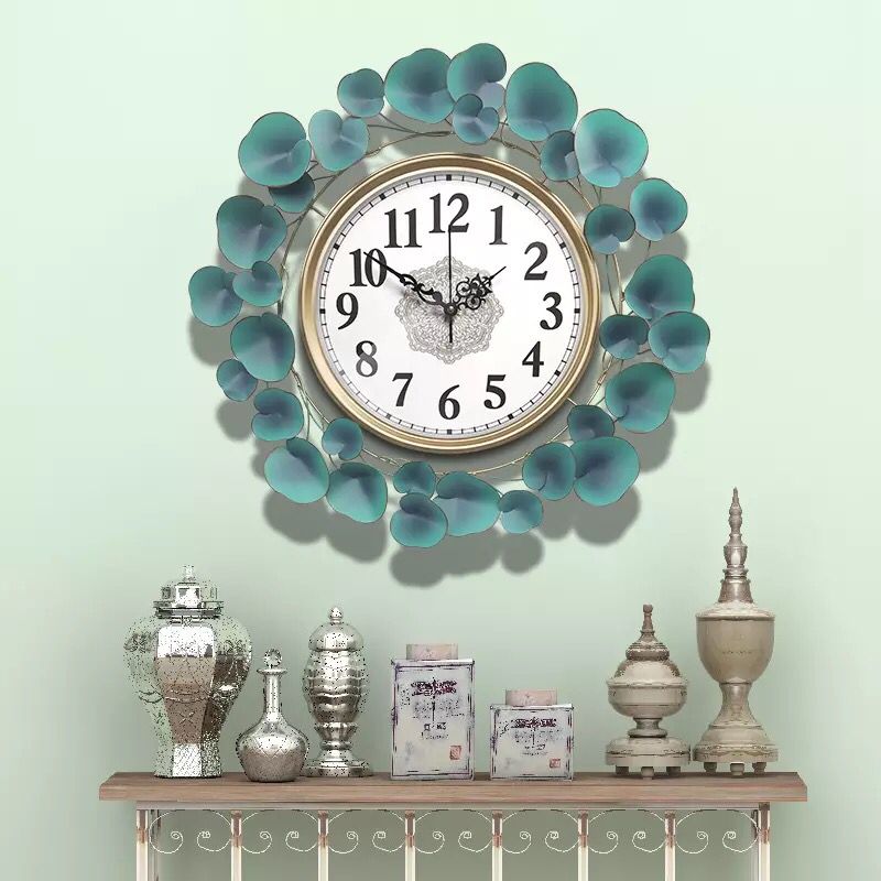 Metal Leaves design wall clock - SHAGHAF HOME