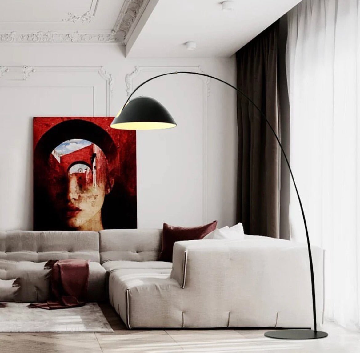 Large half moon floor lamp - SHAGHAF HOME