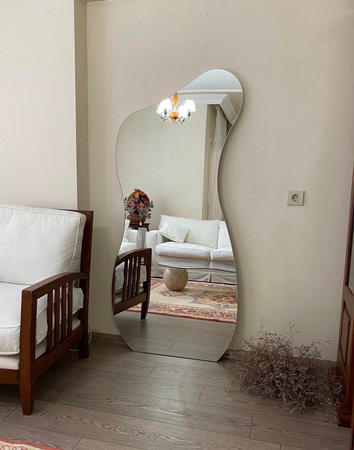 Large Irregular frameless backlight mirror - SHAGHAF HOME