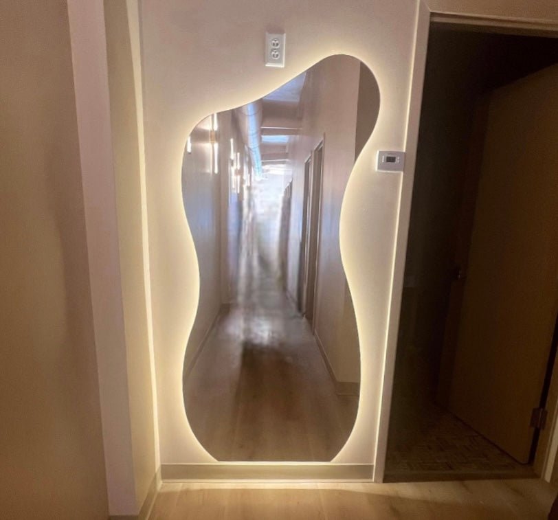 Large Irregular frameless backlight mirror - SHAGHAF HOME