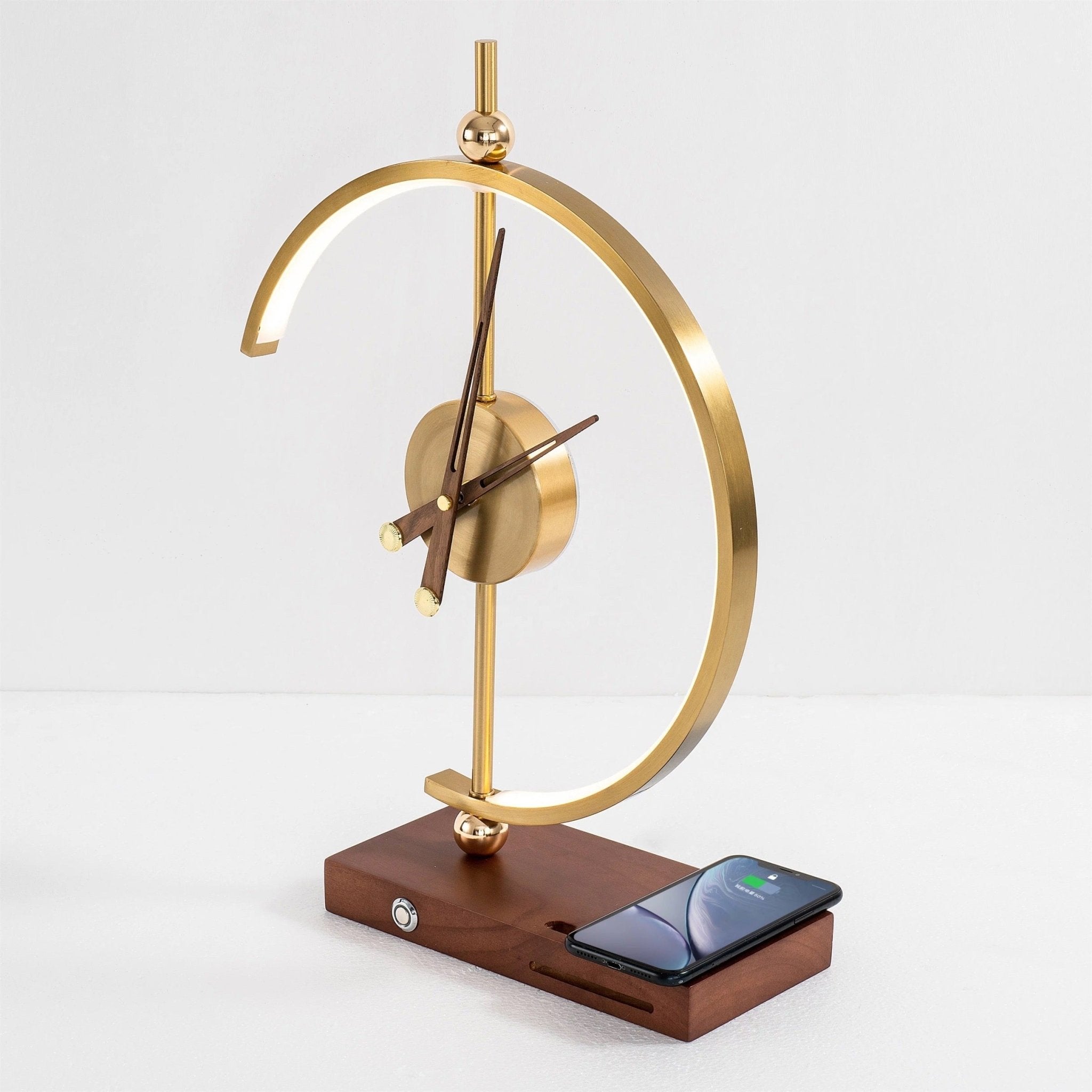 Luxury table clock with phone charger - SHAGHAF HOME