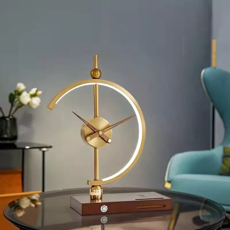 Luxury table clock with phone charger - SHAGHAF HOME