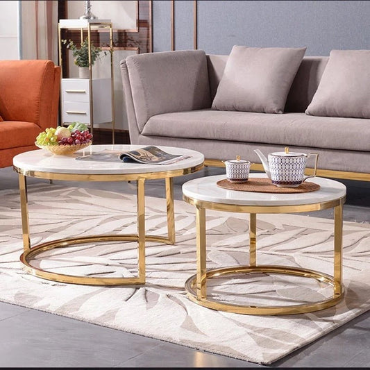 Marble coffee table set - SHAGHAF HOME