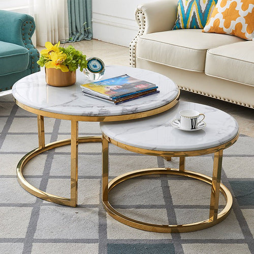 Marble coffee deals table set