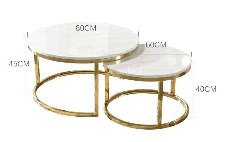 Marble coffee table set - SHAGHAF HOME