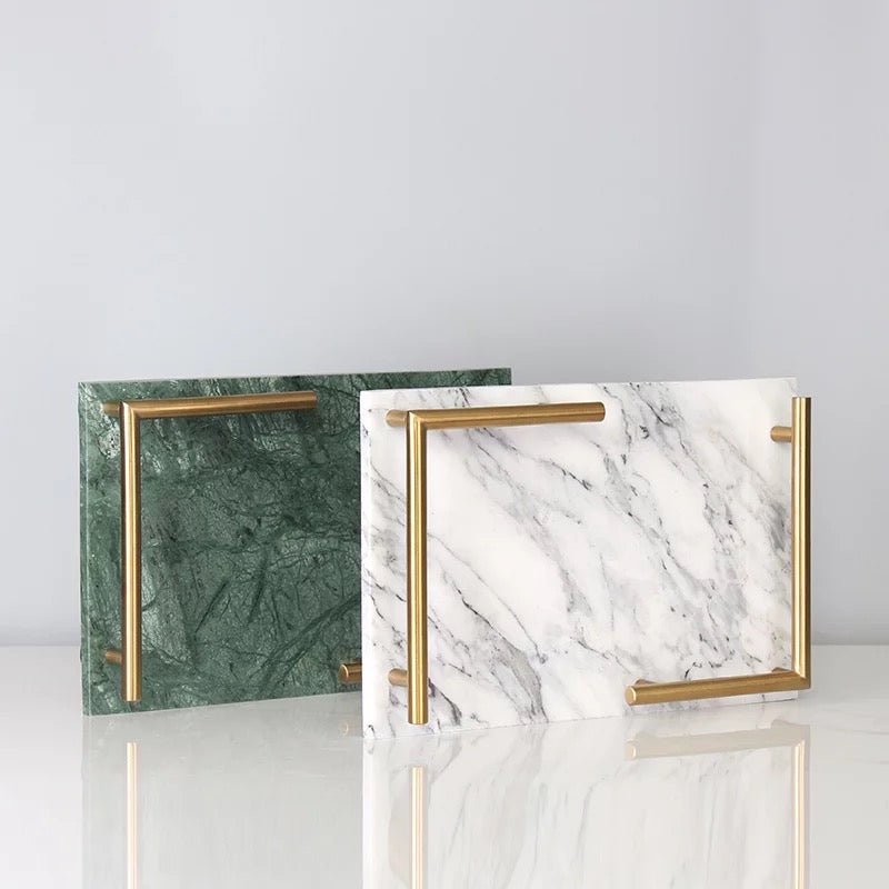 Marble L serving tray - SHAGHAF HOME