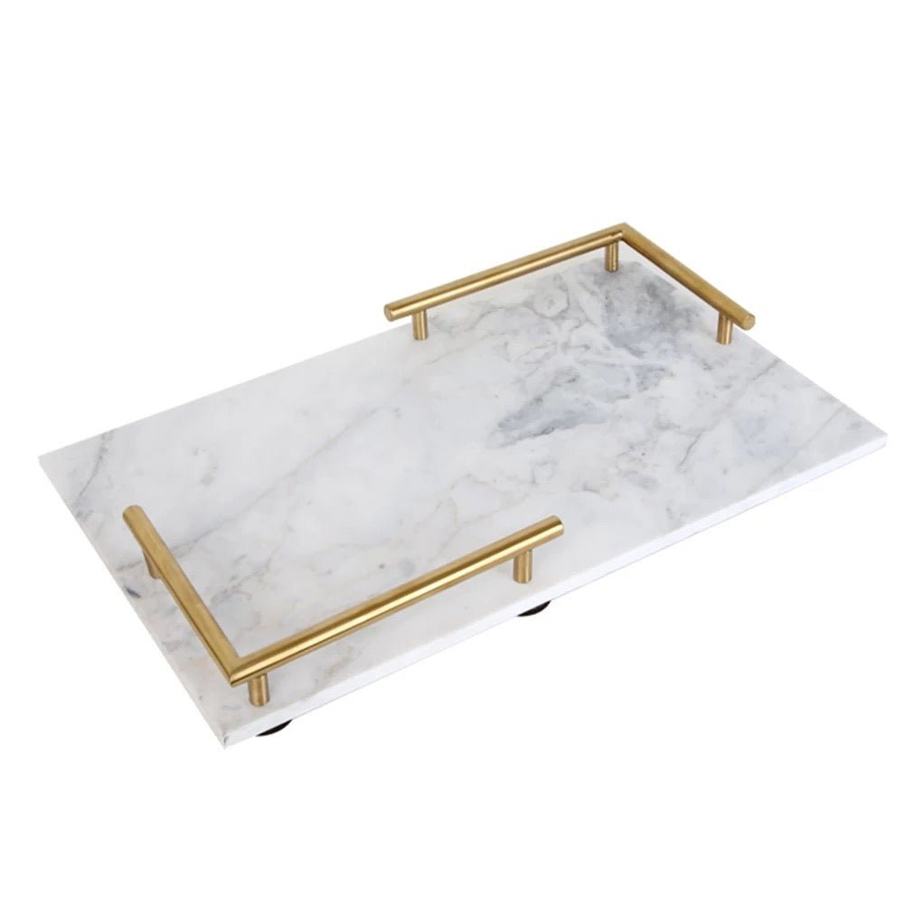 Marble L serving tray - SHAGHAF HOME