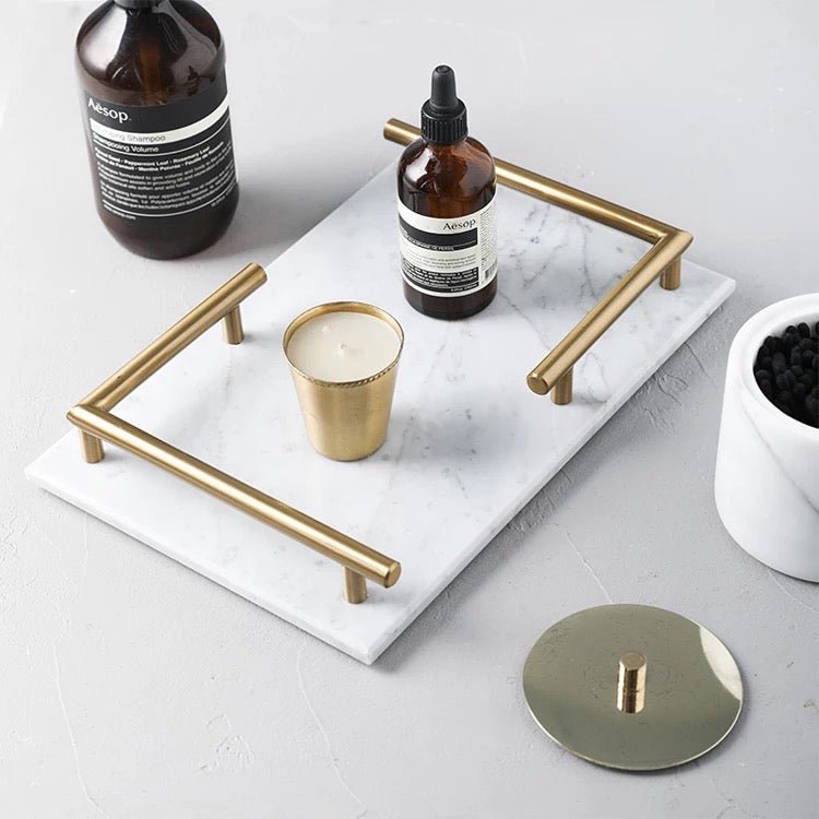 Marble L serving tray - SHAGHAF HOME