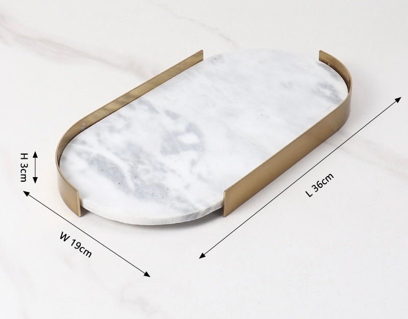 Marble oval tray - SHAGHAF HOME
