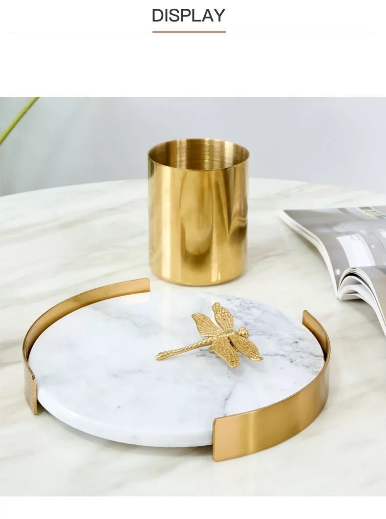 Marble round tray - SHAGHAF HOME