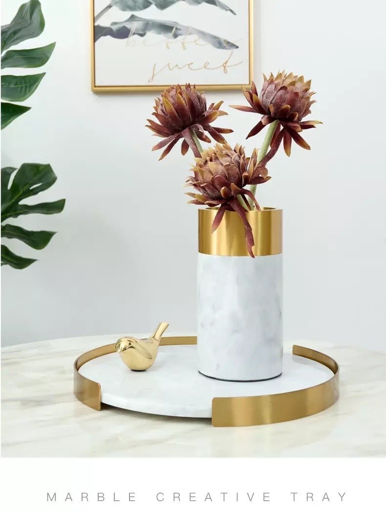 Marble round tray - SHAGHAF HOME