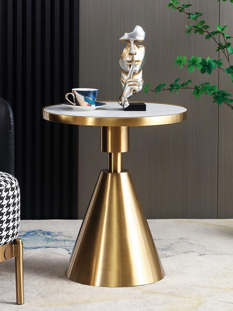 Marble with gold base side table SHAGHAF HOME
