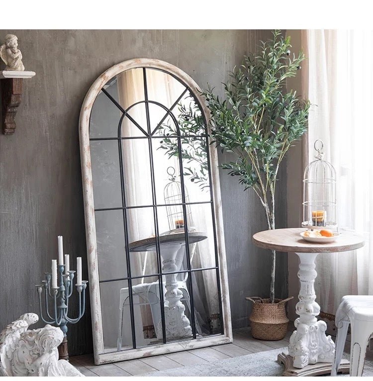 Med Century original wood arch Mirror - SHAGHAF HOME