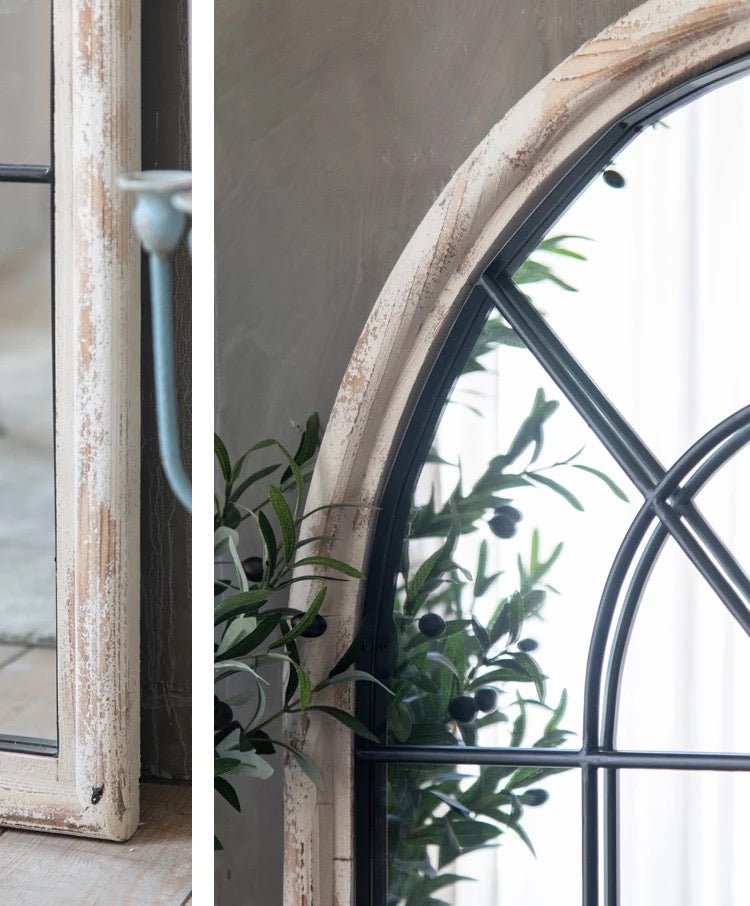 Med Century original wood arch Mirror - SHAGHAF HOME