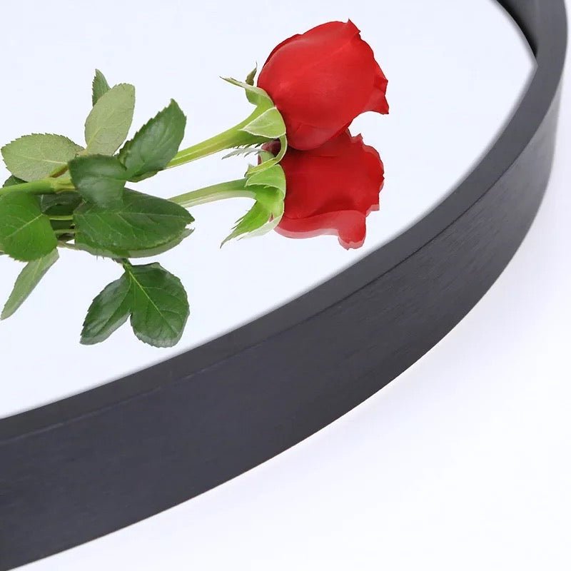 Medium Round Aluminum Black frame wall mirror 80x80 CM - SHAGHAF HOME