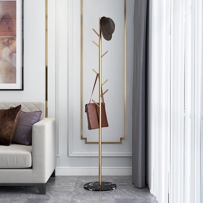 Metal clothes hanger with black marble base - SHAGHAF HOME