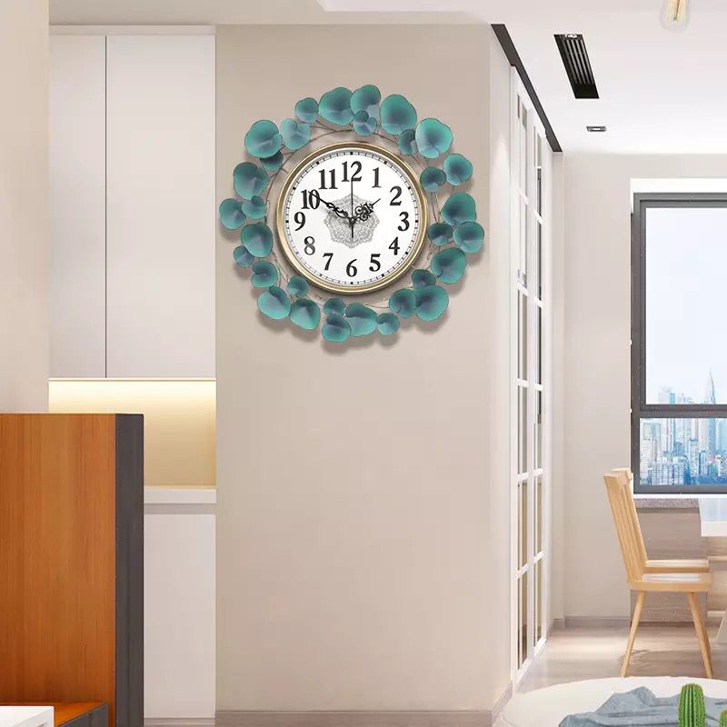 Metal Leaves design wall clock - SHAGHAF HOME
