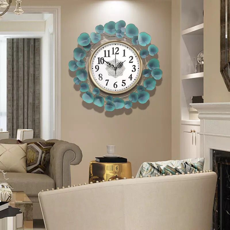 Metal Leaves design wall clock - SHAGHAF HOME