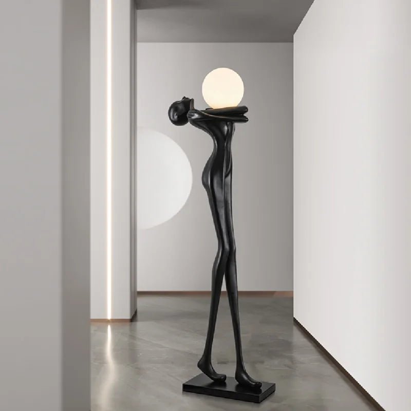 Micha standing women black floor lamp - SHAGHAF HOME