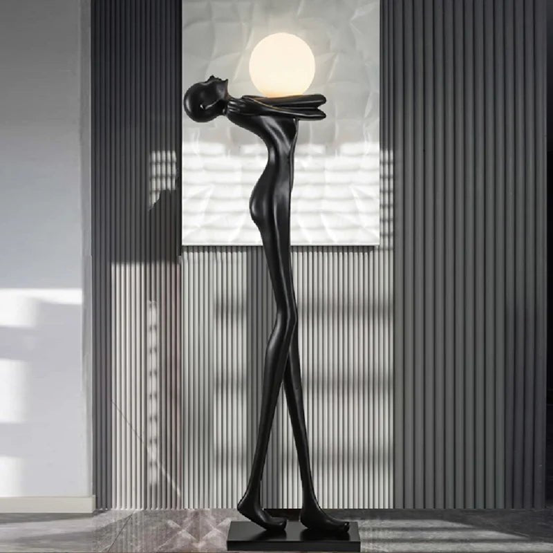 Micha standing women black floor lamp - SHAGHAF HOME