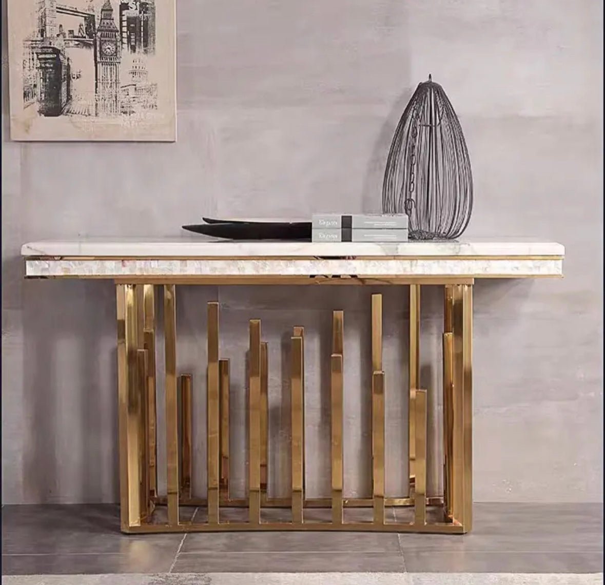 Marable Console Minimalist Marble console table – SHAGHAF HOME