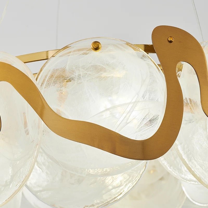 MODERN CLOUD GLASS LED PENDANT LIGHTS GOLD METAL LIVING - SHAGHAF HOME