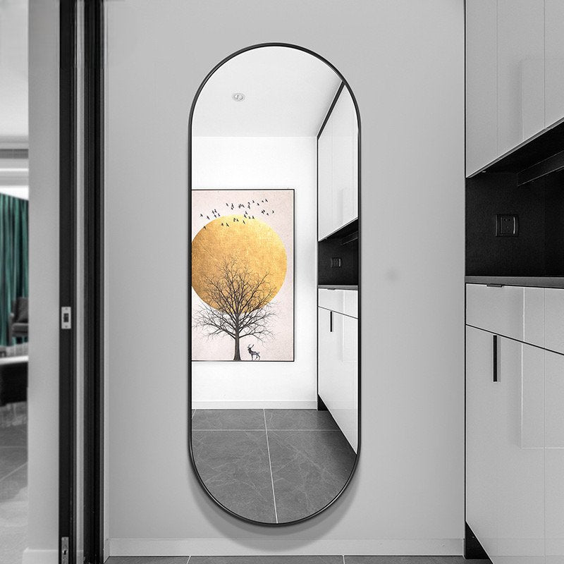 Oval wall mirror (BLACK) - SHAGHAF HOME