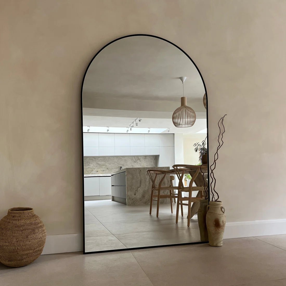 Over size aluminum Arch Mirror (3 sizes) - SHAGHAF HOME