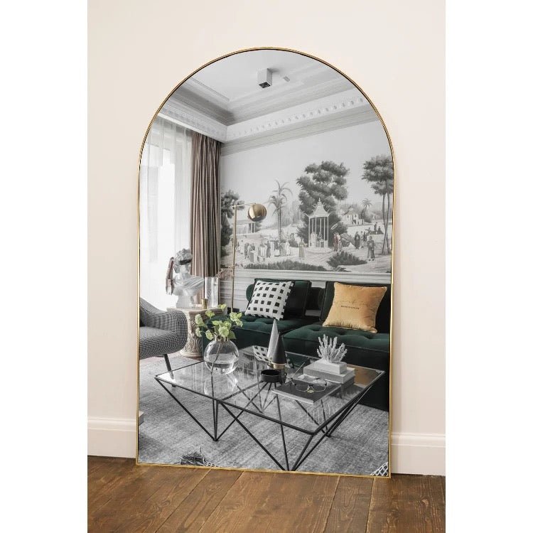 Oversize arch Mirror gold frame (2 sizes) - SHAGHAF HOME