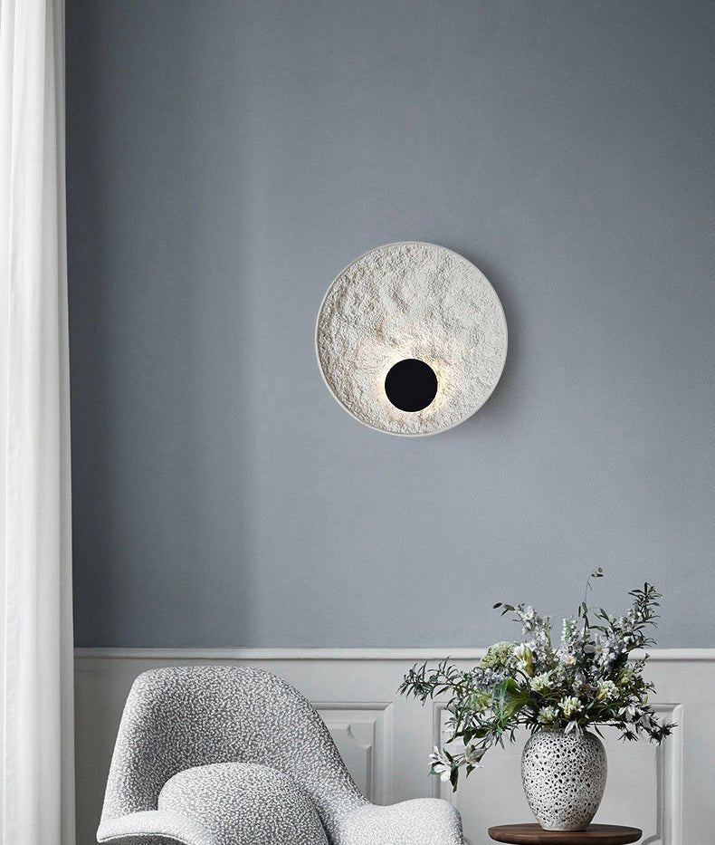 Round Moon textures wall lamp - SHAGHAF HOME