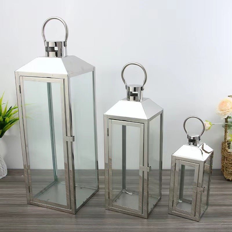 Silver color Lanterns set 0067 - SHAGHAF HOME