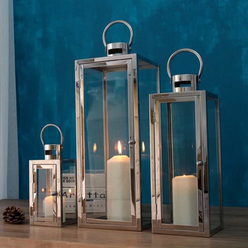 Silver Lanterns set for home decorating - SHAGHAF HOME