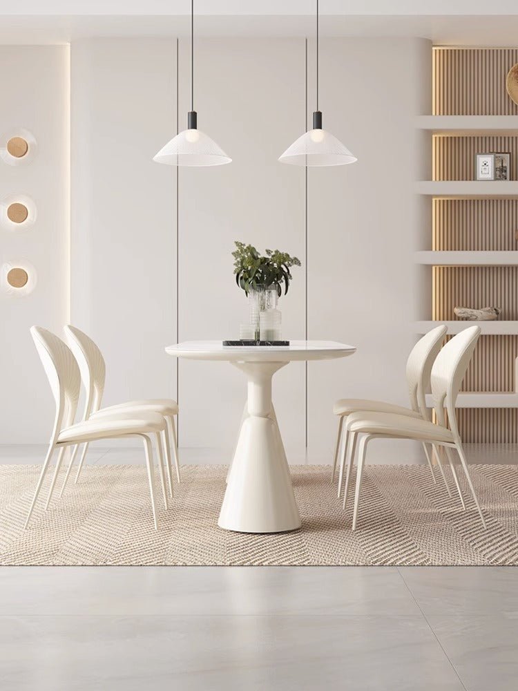 VALENTINA white dining table set (With 6 Chairs) - SHAGHAF HOME